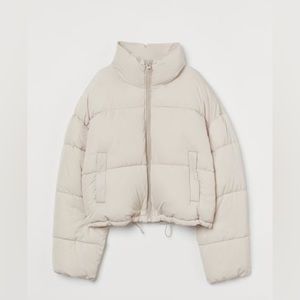 H&M cropped puffer cream/beige